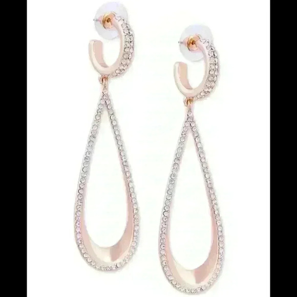Guess new Pave lined Dangle Earrings - Picture 1 of 8